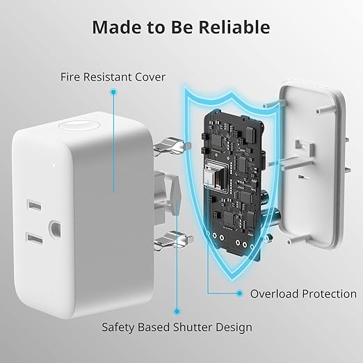 【2025 New】 SwitchBot Smart Plug Mini 15A(4 Pack), Energy Monitor, Smart Home WiFi(2.4GHz) & Bluetooth Outlet, Compatible with Alexa & Google Home, APP Remote Control & Timer Function, No Hub Required