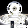 COB LED Strip Lights with Remote, 24V 9.84ft White Dimmable LED Light Strips, High Bright 6000K LED Lights with Power Supply for Room, Kitchen, DIY Home Decoration