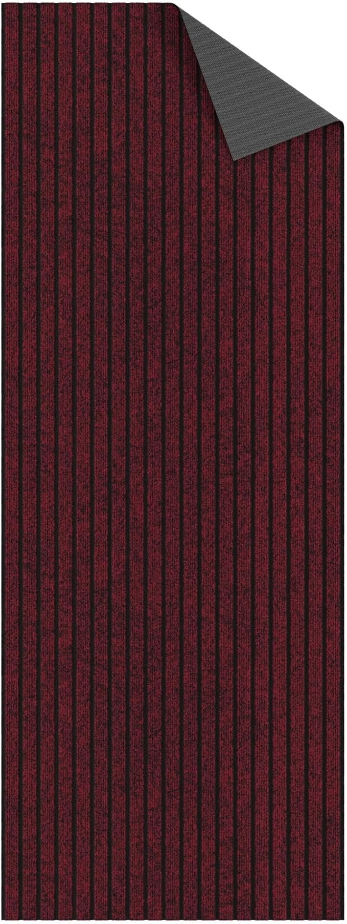 Ottomanson 2'7" x 5' Mud Mat Area Rug Scraper Carpet - Non-Slip, Dirt Trapping for Indoor & Outdoor Use - Ideal for Entryway, Garage, Kitchen, Patio & High-Traffic Areas, Red