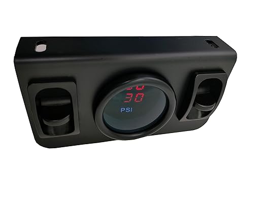 in Cab Dual Air Gauge Control Kit with Digital Paddle Switch for Air Pressure Sensor Control of Air Suspension Kit (Red)