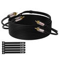 RCA Cable 25FT, 2RCA Male to 2RCA Male Stereo Audio Cable,【Oxygen-Free Copper, Hi-Fi Sound, Double Shielded】2 RCA Car Audio Subwoofer Cord for Home Theater, HDTV, Amplifier, Hi-Fi System, Speaker
