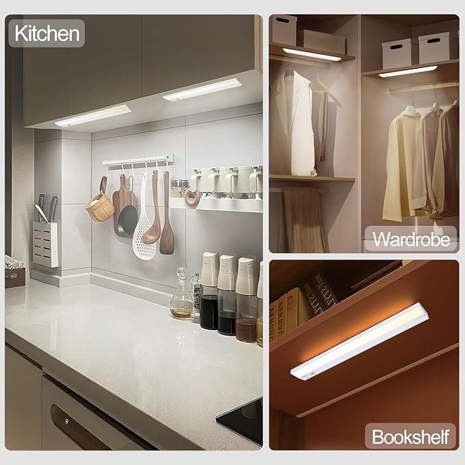 Ansen 4Packs of Under Cabinet Lighting Hardwired, 18IN 15W 998LM, Dimmable Led Light for Kitchen/Bar/Closet, CRI>92, R9>90, 3 Color Temperature, 3000K/4000K/5000K(Warm White, Cool White, Daylight)