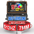 HBUDS Sewer Camera with 512Hz Sonde, Self Leveling 200ft Drain Camera with Meter Counter, 7mm Cable, 9" HD Screen 1080P Plumbing Cameras Snake with Light, 5100mAh Battery Pipe Inspection DVR 32GB