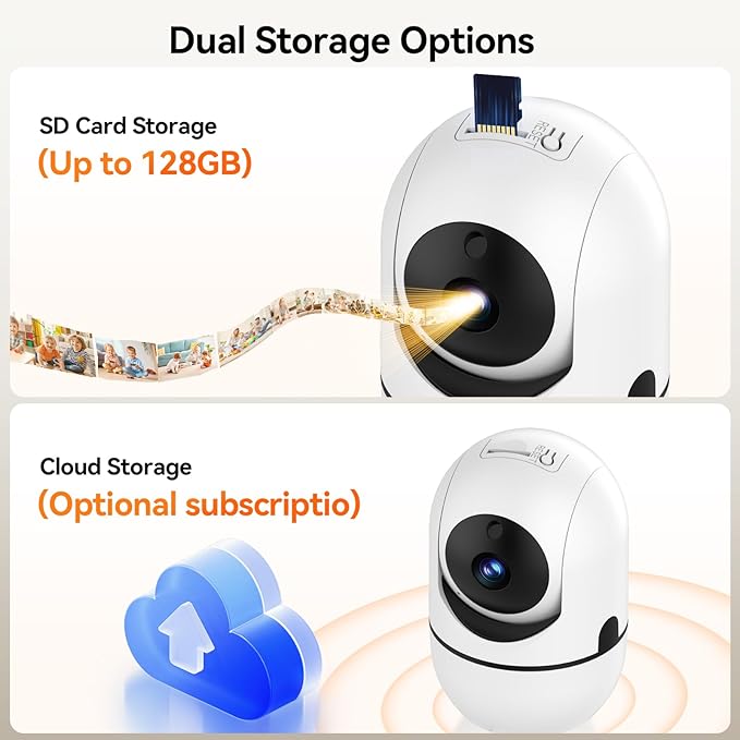 GBIUT Indoor Security Camera, Indoor Camera for Home Security, WiFi Home Camera with 360° Pan Tilt, AI Motion Detection, Two-Way Audio, Night Vision for Baby, Pet, Elderly Monitoring