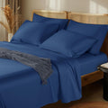 LBRO2M 1000 Thread Count 100% Egyptian Cotton Sheets Set 6 Piece Sets King Bed Sheet Deep Pocket Sheet Set 16" Soft Comfortable All Season (King, Navy Blue)