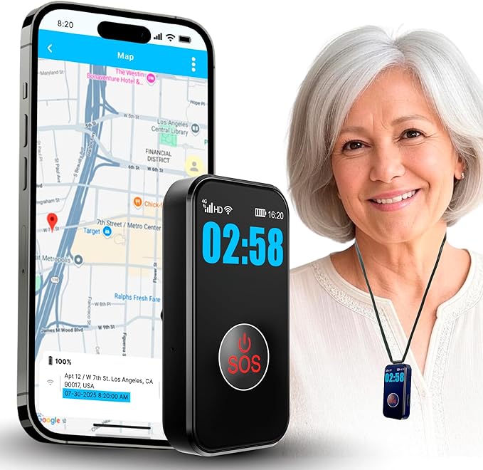 SecuLife New 2026 Fall Alert Device, Medical Alert Pendant with for Seniors, SOS Call, GPS Tracking & Reminders – Wearable Emergency Necklace for Elderly, Waterproof, 2-Way Calling, Panic Button