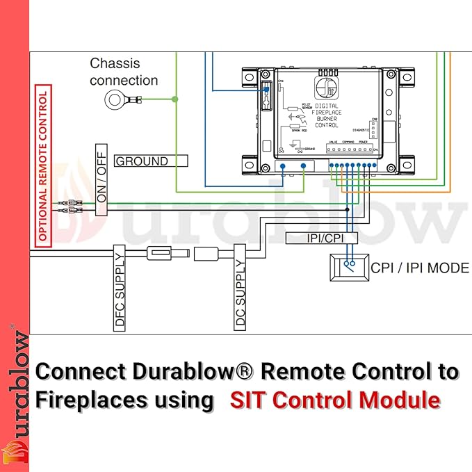Durablow SH3001 On/Off WiFi Gas Fireplace Remote Control for Millivolt Valve IPI, Smart Home, Compatible with Alexa, Google Home, Samsung SmartThings, IFTTT, Siri, WiFi Smart Gas Fireplace + Timer