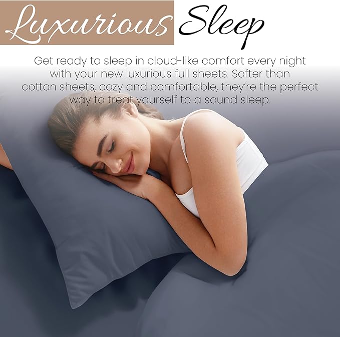 Linen Market Bed Sheets for Full Size Bed (Stone) - Sleep Better Than Ever with These Soft and Cooling Full Sheets - Deep Pocket Fits 16" Thick Beds - 4 Piece Full Sheet Set