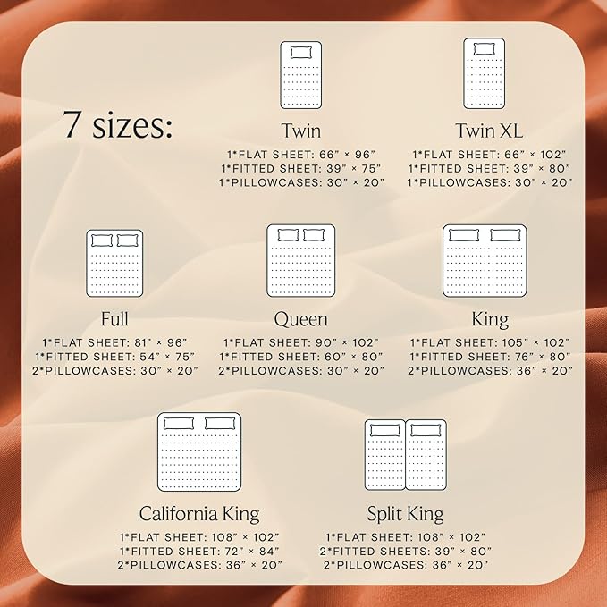 LuxClub 4 PC Full Sheet Set, Deep Pockets Wrinkle Free Cooling Bed Sheets Hotel Bedding for Women, Men, Kids & Teens, Includes 1 Fitted Sheet, 1 Flat Sheet and 2 Pillowcases-Autumn Orange