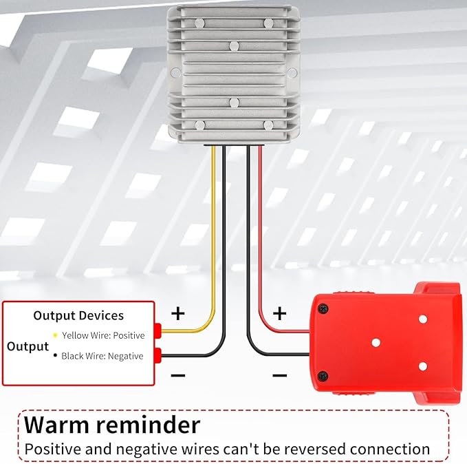 18V to 12V Step Down Converter Aadpter Compatible with Milwaukee M18 Batteries, DC 12 Voltage Battery Power Adapter, 20A 240W Buck Converter Regulator,with Over Discharge Protection, Switch and Fuse.