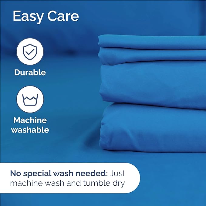 Full 6 Piece Sheet Set - Cooling, Comfy & Breathable - Hotel Luxury Bedding, Includes Fitted Sheet for Women, Men, Kids & Teens - 1 Flat, 1 Fitted Sheet, 4 Pillowcases with Deep Pockets - Royal Blue