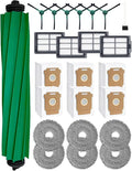 iRobacc Replacement Parts for iRobot Roomba Plus 405/505/507 Combo Robot : 1 Main Brush, 6 Side Brushes, 4 HEPA Filters, 6 Dust Bags, 6 Mop Pads, 1 Cleaning Brush，Accessories for roomba-24 Pcs