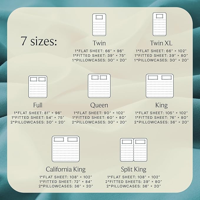 LuxClub 4 PC King Sheet Set, Deep Pockets Wrinkle Free Cooling Bed Sheets Hotel Bedding for Women, Men, Includes 1 Fitted Sheet, 1 Flat Sheet and 2 Pillowcases-Soft Teal