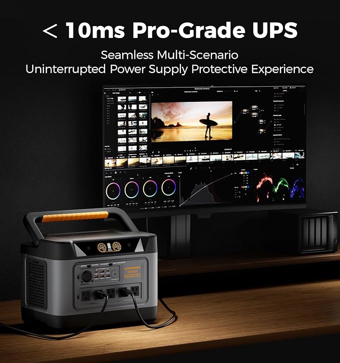 UDPOWER S1200 1190Wh Solar Generator Kit | 1200W Power Station + 120W Solar Panel | Portable Power for Home Backup, RV & Outdoor