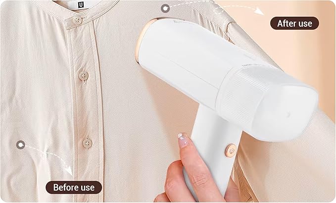 Travel Essentials : Steamer for Clothes - Home or Travel Steamer & Iron, White with Rose Gold Accents, 1000W Steam, Fast Heat Up, Removes Wrinkles in Seconds, a must-add to Travel Accessories