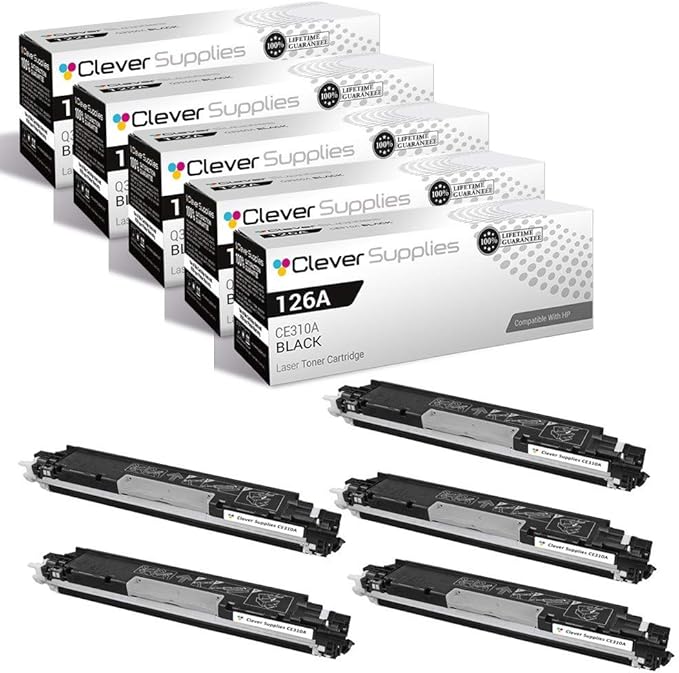 CS Replacement Toner Cartridge Compatible with HP PRO 100 Color MFP M175NW CE310A Black 126A Color PRO M175 MFP PRO 100 M175A PRO 200 M275NW TOPSHOT PRO M275NW 5 Set