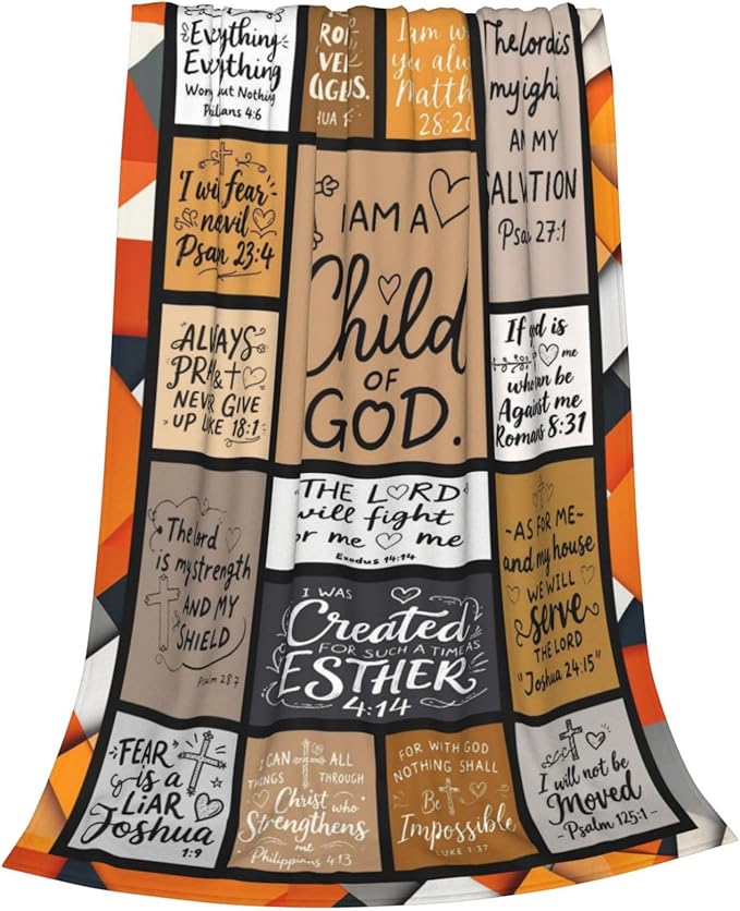 Christian Gift for Women, Bible Inspirational Throw Blanket for Couch, Soft Flannel Blanket, 40"x 50" Prayers Blankets for Bedroom Sofa Living Christmas Halloween Decoration