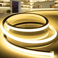 VOEWT LED Strip Lights Yellow 32.8ft 110-120V Neon Rope Lights,Flexible Silicone Outdoor Waterproof Neon Strip Lights for Bedroom,Mirror,Kitchen Cabinet, Living Room,Halloween Decor