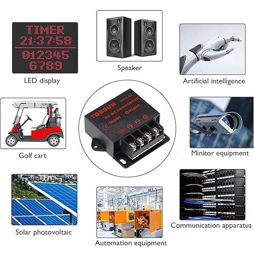 DC 12V/24V to 5V 3A Step Down Converter - 12V Voltage Regulator Buck Converter Power Supply Transformer (12V/24V to 5V 3A)