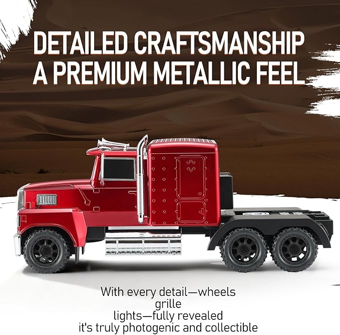 WSTER American Truck Bluetooth Speaker with HD Sound, TWS Pairing, LED Party Light, Operation Panel, Built-in Mic, Portable Car Model Speaker for Parties, Beach, Outdoor Activities (RED)