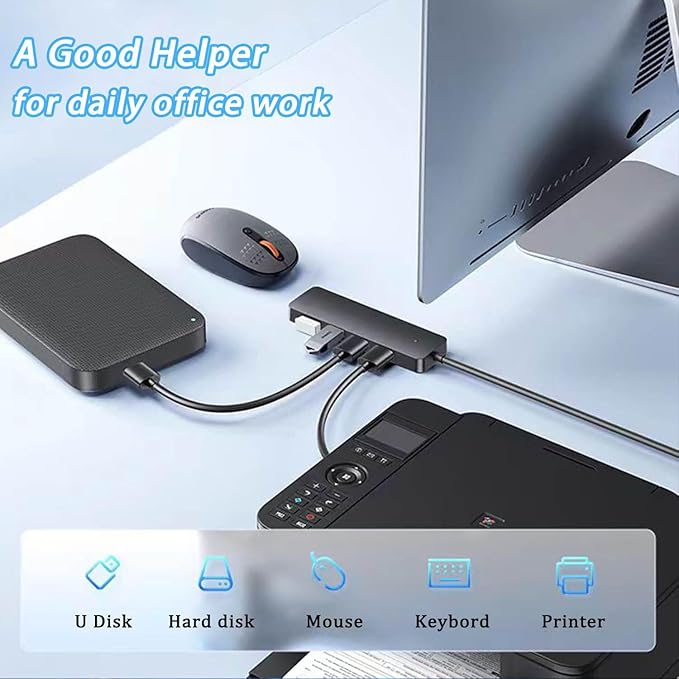 VIENON USB C Hub with 4 USB 3.0 Femal Ports, USB Extender for C Port Laptop, iMac Pro, MacBook, iPad Pro, Dell, Acer, HP, ASUS, Printer, Camera,Keyborad, Mouse etc-3ft