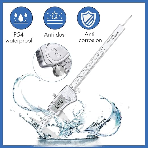 Simhevn Electronic Digital Calipers, inch and Millimeter Conversion,LCD Screen displays 0-6" Caliper Measuring Tool, Automatic Shutdown, Suitable for DIY/Jewelry Measurement (200mm Stainless Steel)