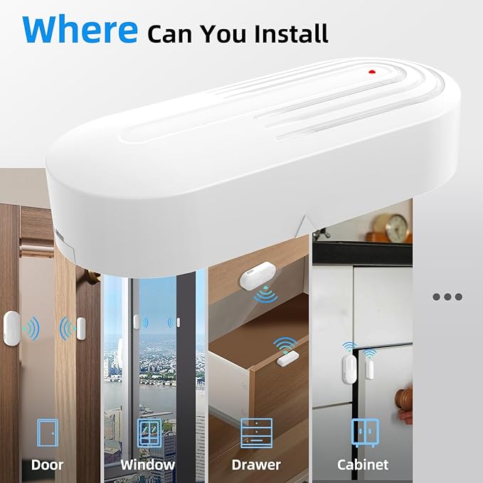 Wireless Door Chime, Daytech Door Sensor Alarm with 5 Volume for Bussiness Store Office Home When Entering, Door Ring Bell Alert 3 Transmittlers + 3 Receivers
