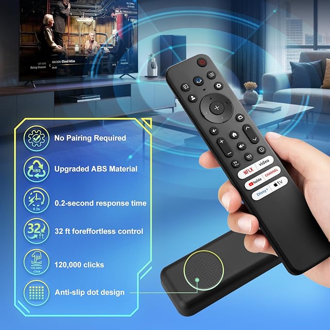 Replacement Remote Only for TCL-Google-TV-Remote-Control, for TCL 4K Google Smart TV UHD HDR QD-MINI-LED QLED