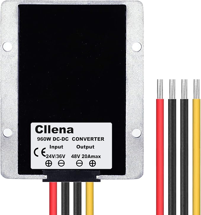Cllena Waterproof DC/DC 24V 36V to 48V Boost Converter 20A 960W Step Up Voltage Regulator Module Car Power Supply Voltage Transformer (Input 20V-42V)