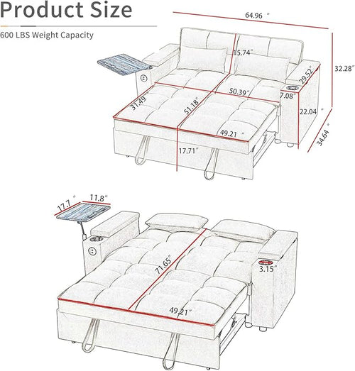 65" Loveseat Sofa, Modern Couches for Living Room,Corduroy Recliner, Dual armrest Storage Space, Integrated Spring Cushion, Solid Wood Frame, Built-in USB Charging Port