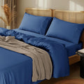LBRO2M 1000 Thread Count 100% Egyptian Cotton Sheets Set Twin, 3 Piece Sets Bed Sheet Deep Pocket Sheet Set 16" Soft Comfortable All Season (Twin, Navy Blue)