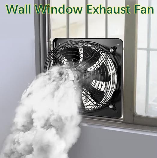 MEOZRI 16 Inch Window Exhaust Wall Mounted Ventilation Basement Extractor Industrial Fan 720 CFM High-Speed1460 RPM Industrial Fan for Home Garage Office Commercial Use (16 Inch+Speed Control)