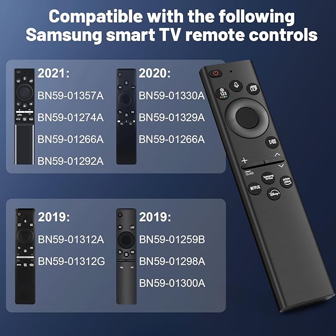Replacement for Samsung TV Remote,for Samsung tv Remote,Remote Control,Voice Control Compatible with 2022 BN59-01385A,for Most 2018 to 2022 Smasung Crystal UHD QLED The Frame QLED 4K 8K Smart TVs