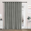 Macochico 100" Wx84 L Rock Grey Full Blackout Curtains for Sliding Door, Thermal Insulated Drapery for Living Room Bedroom Windows Patio Door, Modern Chenille Grommet Curtains with Tieback 1 Panel