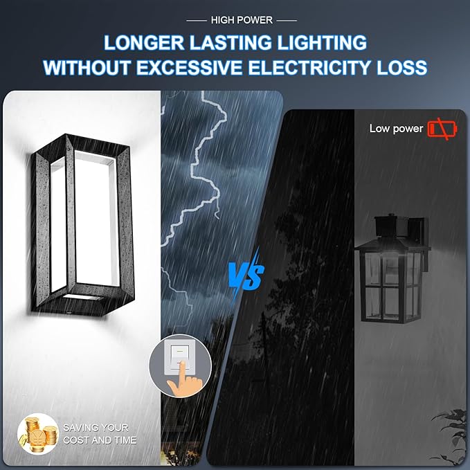 ledmo Exterior Wall Lights LED Beads 1800LM Outdoor Lights Fixtures Wall Mount Matte Black Outdoor Christmas Lighting 6000K Aluminum Shade Modern IP65 Waterproof for House Porch Walkway Coach 4 Pack