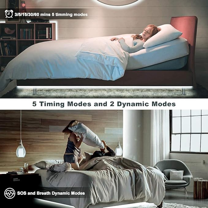MY BEAUTY LIGHT LED Strip Lights White,65.6ft Dimmable LED Light Strip with RF Remote,1200 Bright 6500K 2835 LEDs,Plug-in Adhesive Rope Lights with Timing Mode for Living Room Bedroom Kitchen