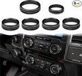 Knob Cover for F150 AC Climate Control Switch/Trailer/4WD/VOL/Tune Button Interior Center Console Trim Accessories Compatible with Ford F150 XLT 2016 2017 2018 2019 (Black 6 Pcs)