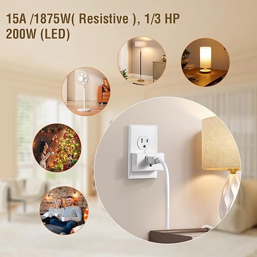 SURAIELEC Wireless Light Switch Remote Control Outlet, No Wiring Needed, 100 FT Range, Pre-Programmed, Remote Outlet Wall Switch for Plug in Pendant Light, Lamp, Christmas Tree, Holiday Decorations