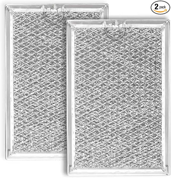[2 Pack] OEM Microwave Filter Replacement 7.64" x 5.12" Fit for WB06X10309 WB06X10359, Microwave Vent Filter, Microwave Grease Filter, Filters Kitchen Oven Air Over the Range Vent Fan