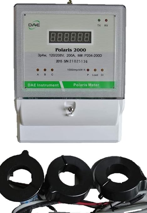DAE P204-200D-S KIT, UL, Demand, Electric CTEP kWh Submeter, 3 Phase, 200A,120/208v, 3 CTs