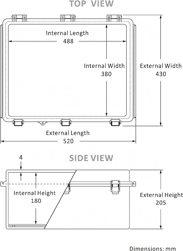Gratury Junction Box, IP67 Waterproof Plastic Enclosure for Electrical Project, Hinged Grey Cover, Includes Mounting Plate and Wall Bracket (Transparent Cover, 20"×16.1"×7.9")