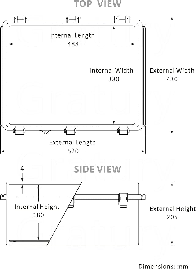 Gratury Junction Box, IP67 Waterproof Plastic Enclosure for Electrical Project, Hinged Transparent Cover, Includes Inner Door, Mounting Plate and Wall Bracket 510×410×200mm (20"×16.1"×7.9" TC-D)