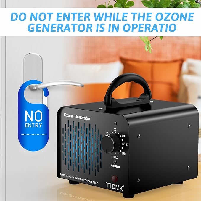Ozone Generator 128,000mg/h, Commercial Ozone Machine Odor Removal, High Capacity Ozone Machine, Home Ozone Generator for Car, Home, Smoke, Pet, etc (Black) - by TTDMK