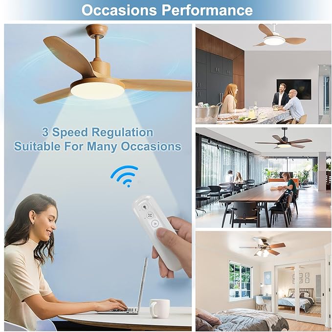 99770 Ceiling Fan Remote Control Kit Replacement for Hampton Bay Harbor Breeze 99770 99813 99815 99384 99772 99122 99123 99600,3-Speed and Light Dimmer with Wall Mount