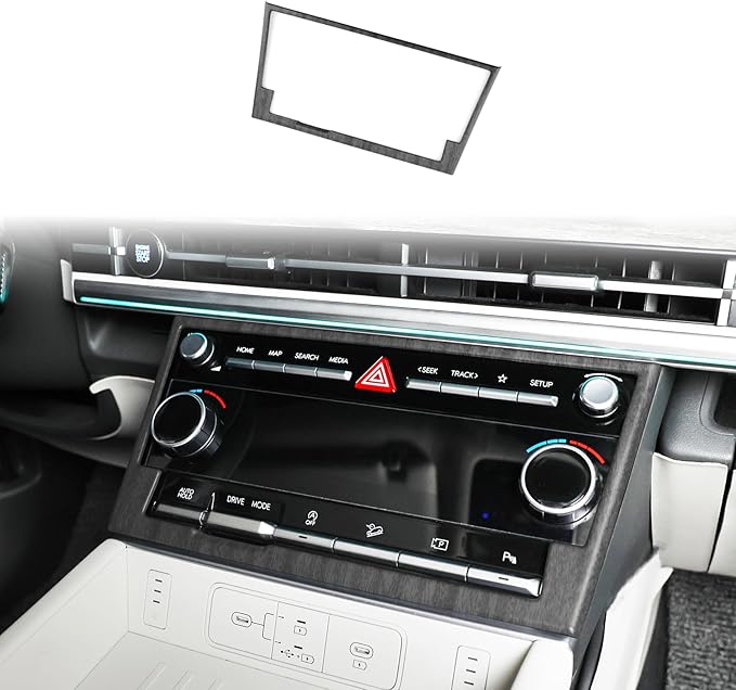 YOUTOOCAR Climate Control Panel Trim Frame Cover Compatible with Hyundai Santa Fe 2024–2025 Accessories (Wood Grain)