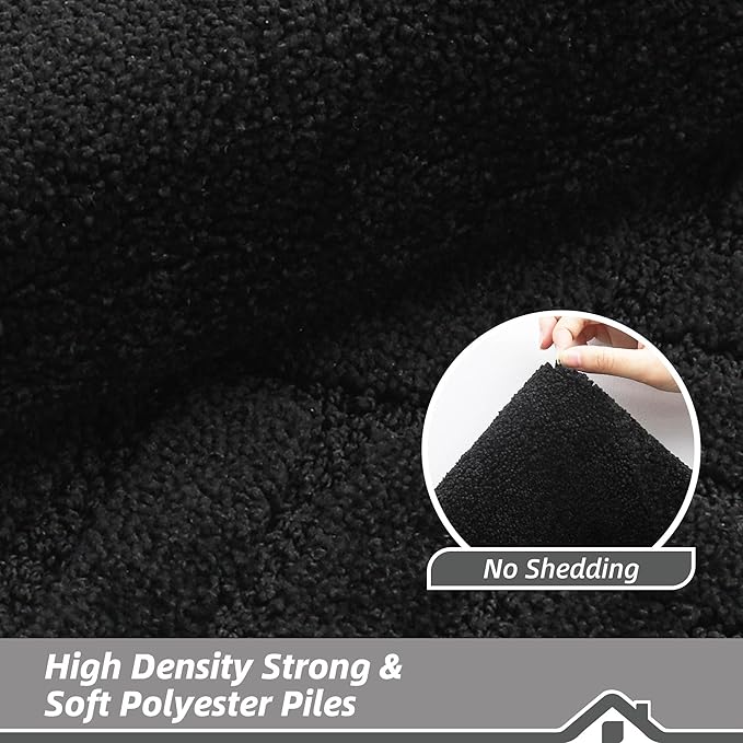 BEQHAUSE Door-Mat Non-Slip Front Doormat Low-Profile Entrance Mats for Front Door Entry Resist Dirt Washable Doormat Absorbent Entryway Door Mat,Black,36"x60"