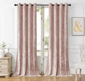 SMILETIME Pink Crushed Velvet Curtains 52x90 inch Luxurious Thermal Insulated Soundproof Drapes for Living Room Bedroom Office Soft and Durable Light-Filtering Window Treatments, 2 Panels