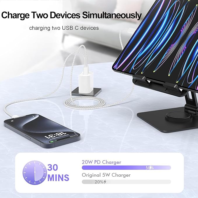 iPhone 17 Pro Max Fast Charger,2-Pack USB C 2in1 Dual PD Charging Block with USB C Woven Charger Cable for iPhone 17/17 Pro/Air/iPhone 16 Pro Max/16 Plus/16E/15 Pro Max/15 Plus,iPad Pro/Air/Mini