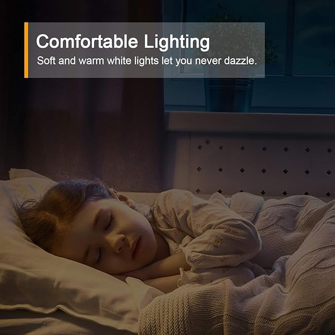 Lyridz Plug in Night Light with Motion Sensor, Smart Warm White LED Nightlights with 1-120LM Stepless Adjustable Brightness for Bathroom, Bedroom, Kitchen, Stairs, Hallway, 6 Pack