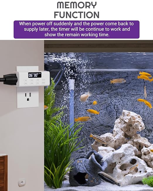 [2 Pack] Indoor Countdown Timer Outlet, NEARPOW Auto Shut Off Timers with Large Screen, Customize Countdown, Repeat and Memory Function, Eectrical Outlets for Charger Lights, 3-Prong Grounded Outlet